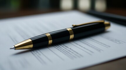 Office pen on contract, signing, agreement