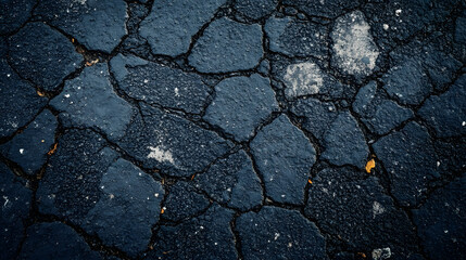Fototapeta premium Dark cracked surface featuring stones scattered across.
