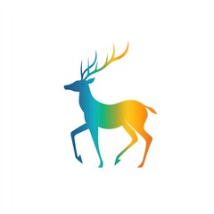 Colorful deer silhouette graphic design, possible use for logo or icon