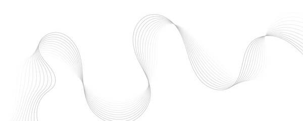 Gray wave curve lines abstract background with flowing particles. Digital energy waves technology concept. Modern backdrop design for business, presentation, banner.