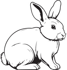 Obraz premium rabbit icon line art vector design