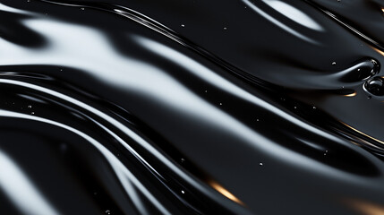 luxury abstract black liquid wave background, glossy black latex fabric, water texture, black silk galaxy, cinematic lighting , 3d render, wallpaper