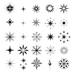 Obraz premium Hand drawn sparkling star collection 
