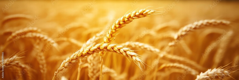 Poster wheat fields sway gently under the golden sunlight during late afternoon hours in rural landscape. g