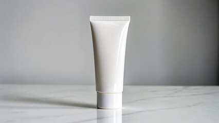 Sleek Unbranded Cosmetics Packaging Tube Mockup on Neutral Background