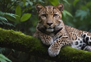 Fototapeta premium Panthera Pardus: A Stealthy Predator in Its Natural Habitat.