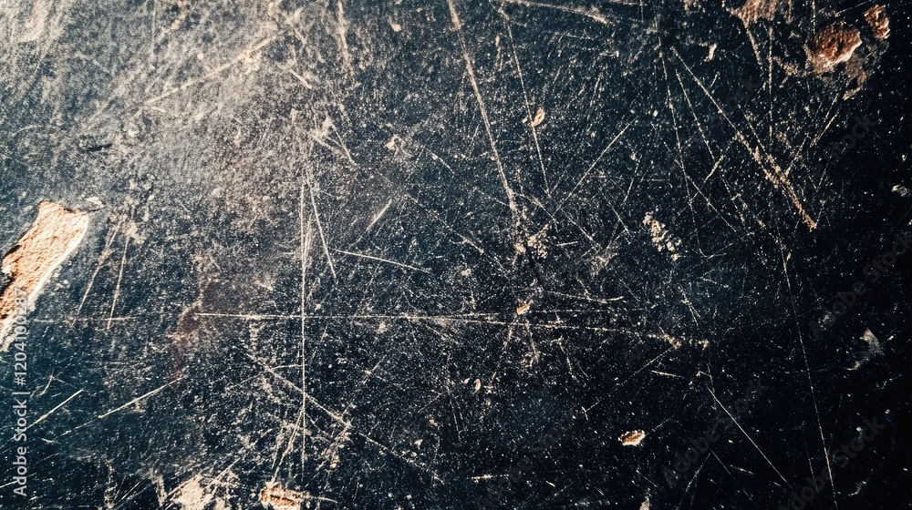 Poster textured surface with scratches and marks on a dark background copy space