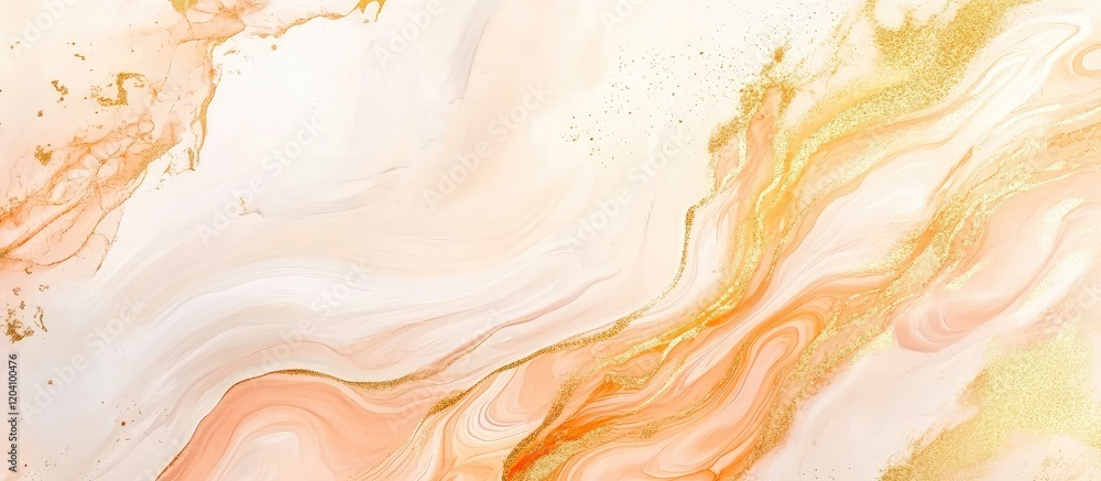 Poster abstract marble texture background in soft pastel hues of orange and cream with fluid patterns and c