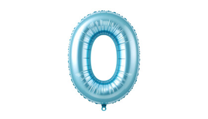 Light blue number zero foil balloon.