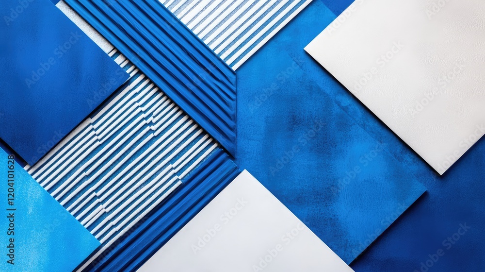 Poster abstract blue textured background with geometric shapes and copy space for design.
