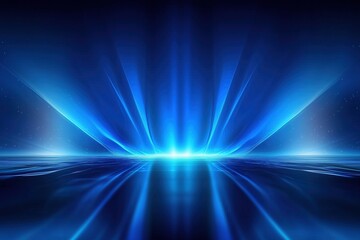 Abstract blue light with reflections and depth.