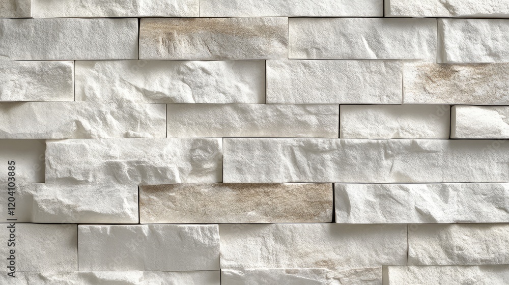 Poster textured white stone wall with varying sizes and shapes of stones creating a seamless design copy sp