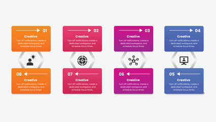 Business Infographic elements for Presentation, process, diagram, timeline.