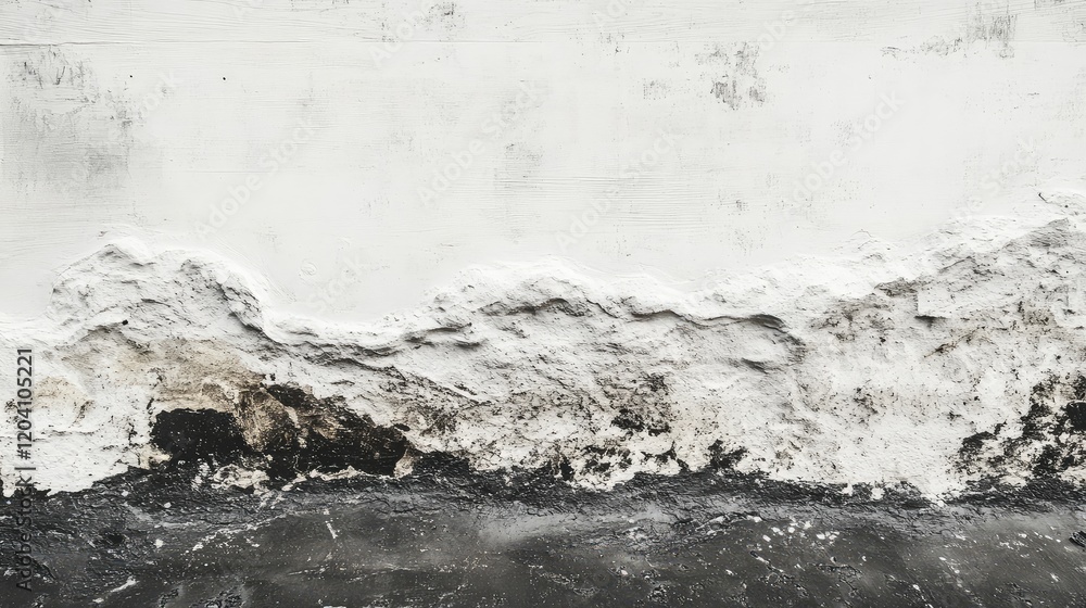 Poster textured wall with peeling paint and dark stains, abstract background with copy space for design or 