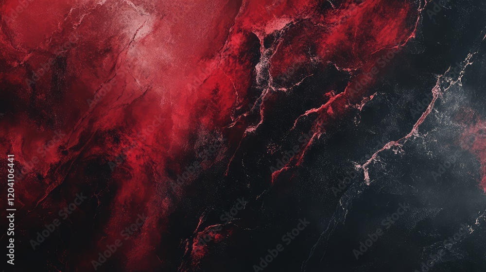 Poster dark red and black abstract marble texture with intricate patterns suitable for backgrounds and copy