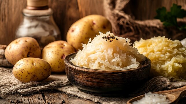 Traditional Estonian Mulgikapsad Dish with Sauerkraut and Potatoes in Rustic Nordic Setting
