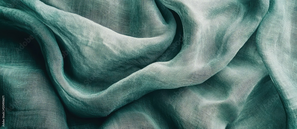 Poster textured turquoise fabric with soft folds and drapes featuring subtle light and shadow effects copy 