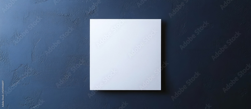 Poster blank square canvas on dark textured background with copy space for artwork or design elements.
