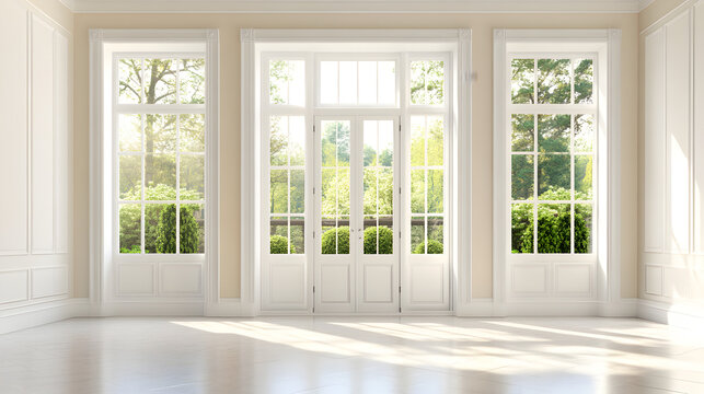 un cuarto o habitacion con ventanales grandes y entrada de luz natural exterior decoracion de interiores contemporaneo con espacio de copia