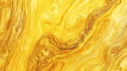 Golden abstract liquid marble texture with wavy patterns and copy space for design and text placement