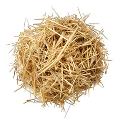 Fototapeta premium Heap of straw top view isolated on transparent background