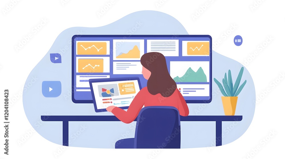 Poster data analysis workshop office digital learning modern workspace user perspective business insights