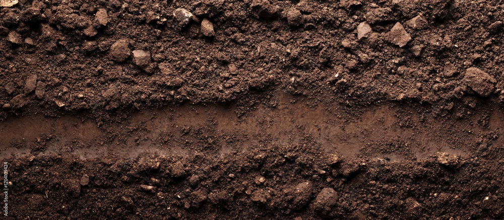 Aufkleber brown soil texture background with visible dirt and stones suitable for various applications copy sp