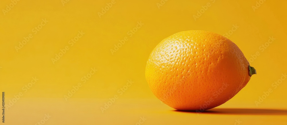 Poster fresh orange on a vibrant yellow background with ample copy space for text placement