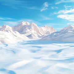 Obraz premium Serene Snowy Landscape Under a Clear Blue Sky