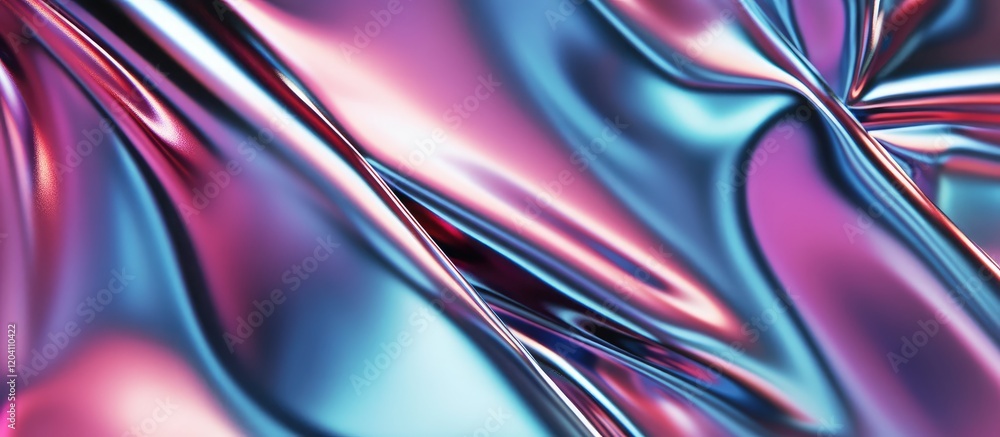 Poster colorful metallic abstract background with smooth waves and reflective texture ideal for modern desi