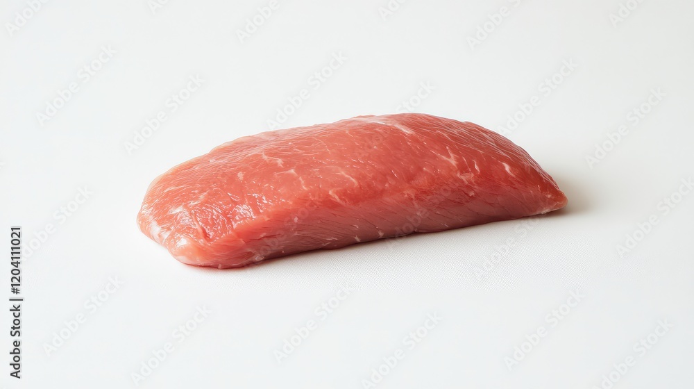 Aufkleber raw piece of fresh meat isolated on a white background with ample copy space for text and design pur