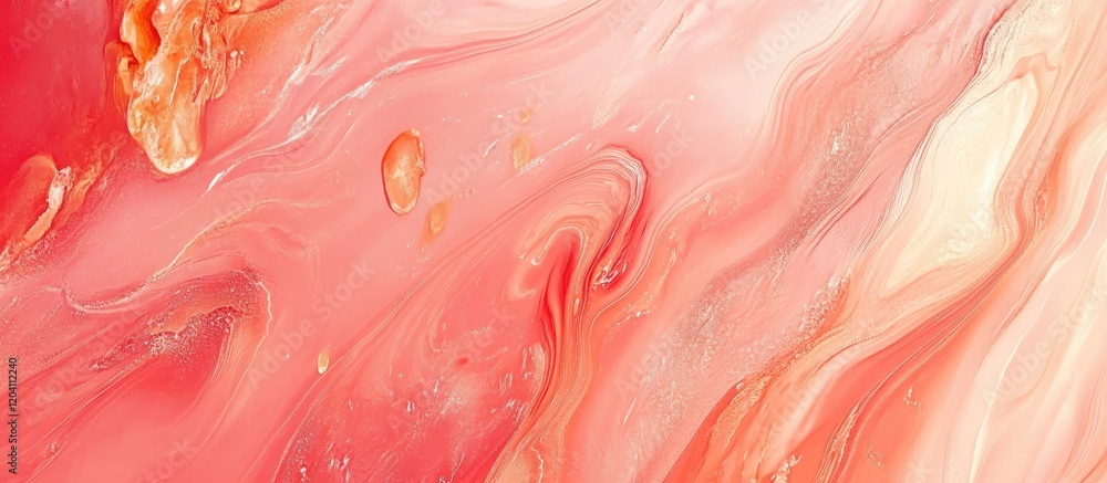 Aufkleber abstract pink and coral marble texture backgrounds with fluid art design and ample copy space for te