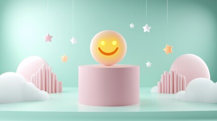 Cheerful Smiley Face in Dreamy Setup