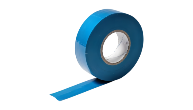 Roll of blue vinyl electrical tape.
