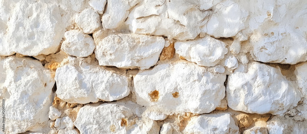 Aufkleber white textured stone wall with rough surfaces and natural color variations suitable for background o