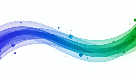 Abstract Blue Green Wave Flowing Design Dynamic Swirl Background Modern Gradient Texture