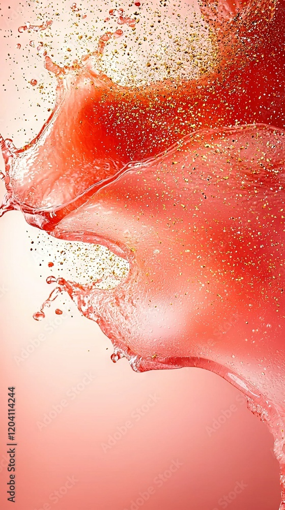 Poster a red apple with a splash of water on one side and another red apple at its center