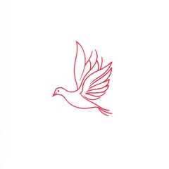 Obraz premium Red dove in flight against white background