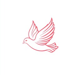 Obraz premium Simple white dove in flight, peace, hope, symbol