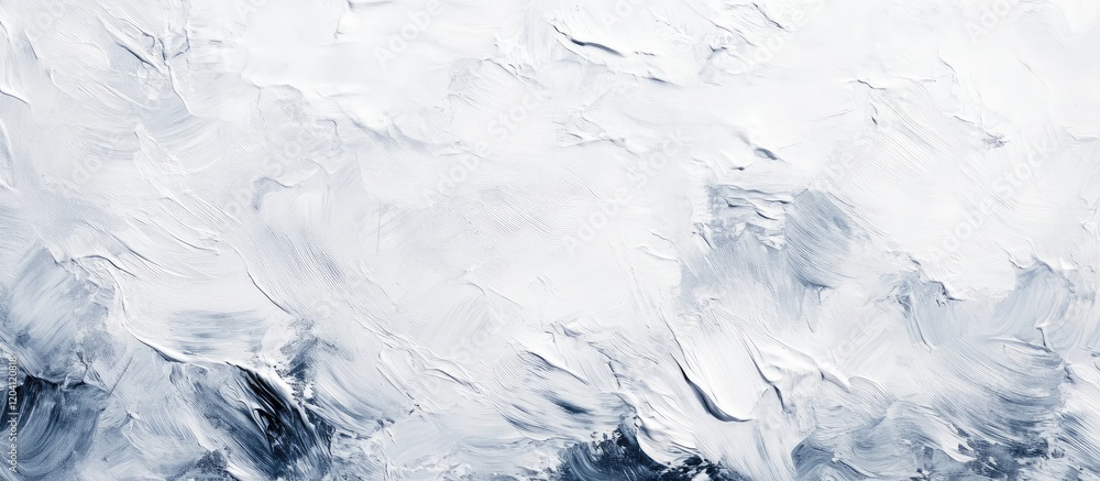 Poster abstract textured background in shades of white and blue with brushstroke details and copy space for