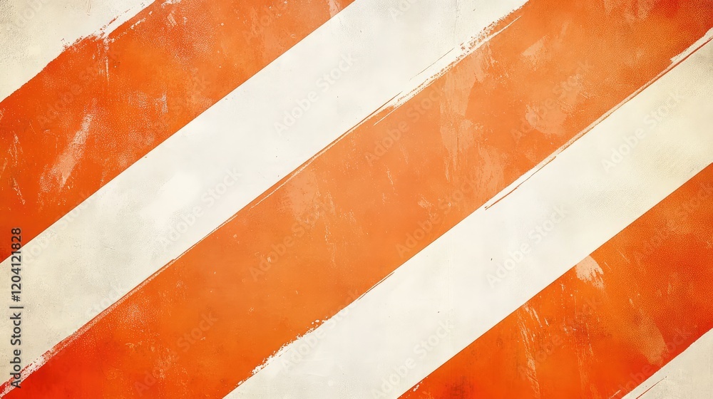 Poster grungy orange and white diagonal striped background with copy space for text placement. textured dis