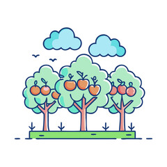 apple orchard icon, apple orchard vector illustration-simple illustration of apple orchard, perfect for apple orchard logos and icons