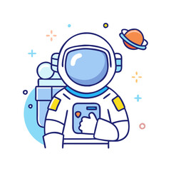Fototapeta premium astronaut icon, astronaut vector illustration-simple illustration of astronaut, perfect for astronaut logos and icons