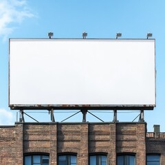 Billboard on Rooftop with White Background for Promotion