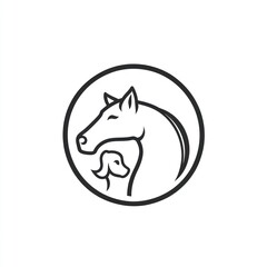 Obraz premium Friendly horse and dog logo design