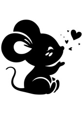 Mouse Kiss SVG, Little Mouse svg, Mouse Clipart, Cute Mouse SVG Vector, Mouse Cut File, Mouse Decal Template, Mouse DXF File, Baby Mouse Svg