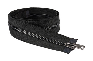 Zipper isolated on white background with clipping path