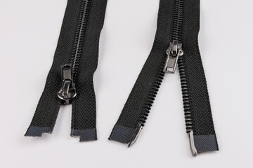 Zipper on white background with clipping path
