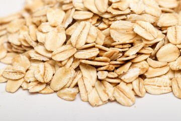 rolled oats isolated white background