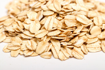 rolled oats isolated white background